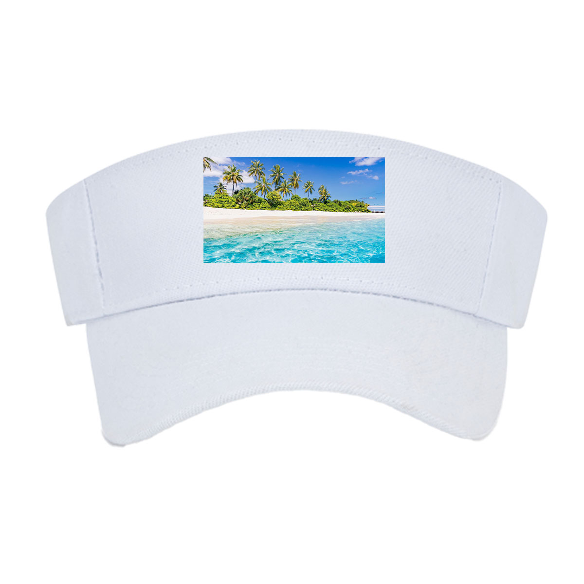 Crystal Clear Waters and Palm Trees on a Tropical Beach -  Visor cap