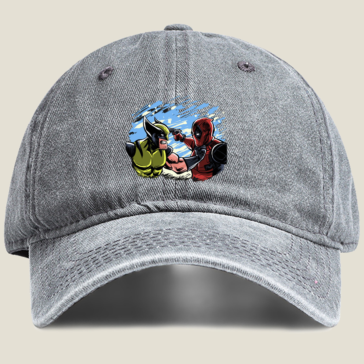 Deadpool vs Wolverine - Washed Denim - Baseball Cap