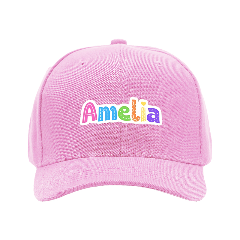 1pc New Baseball Cap with Colorful Amelia Letter Print Unisex Adjustable Hat for Outdoor Activities and Casual Wear Adults and Teens