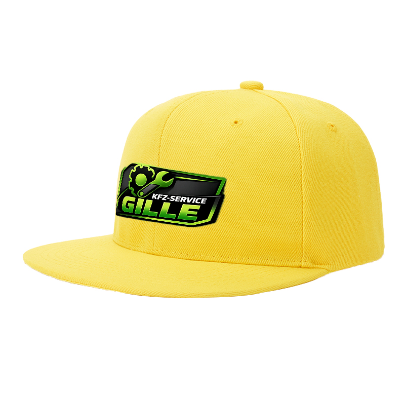 Flat Brim Baseball Cap KFZ-SERVICE GILLE Logo Print Streetwear Underground Skate Style Hat for Basketball Court Skate Park Urban Riders and Hip Hop Artists