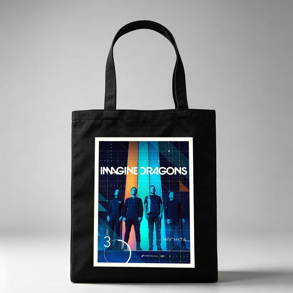 Imagine Dragons Live Performance in Wichita 2016 Concert Poster - Canvas tote bags