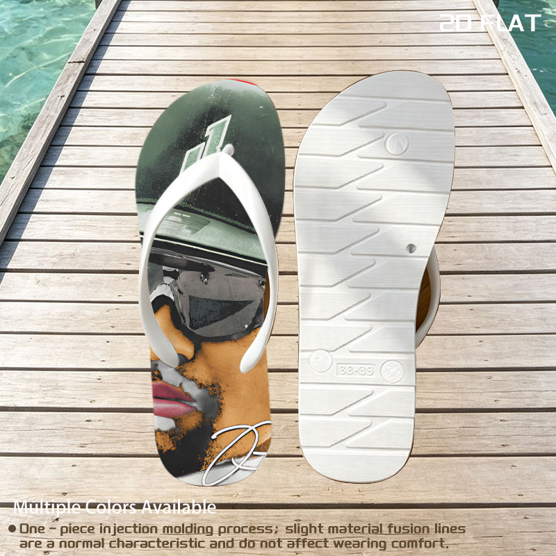 Derek Jeter in Green Cap and Sunglasses with Signature -  flip-flops