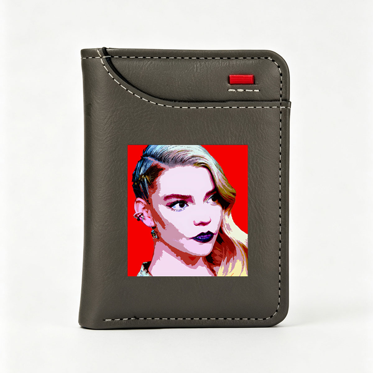 Pop Art Portrait of a Blonde Woman with Bold Makeup and Earrings - Vertical Style Wallet