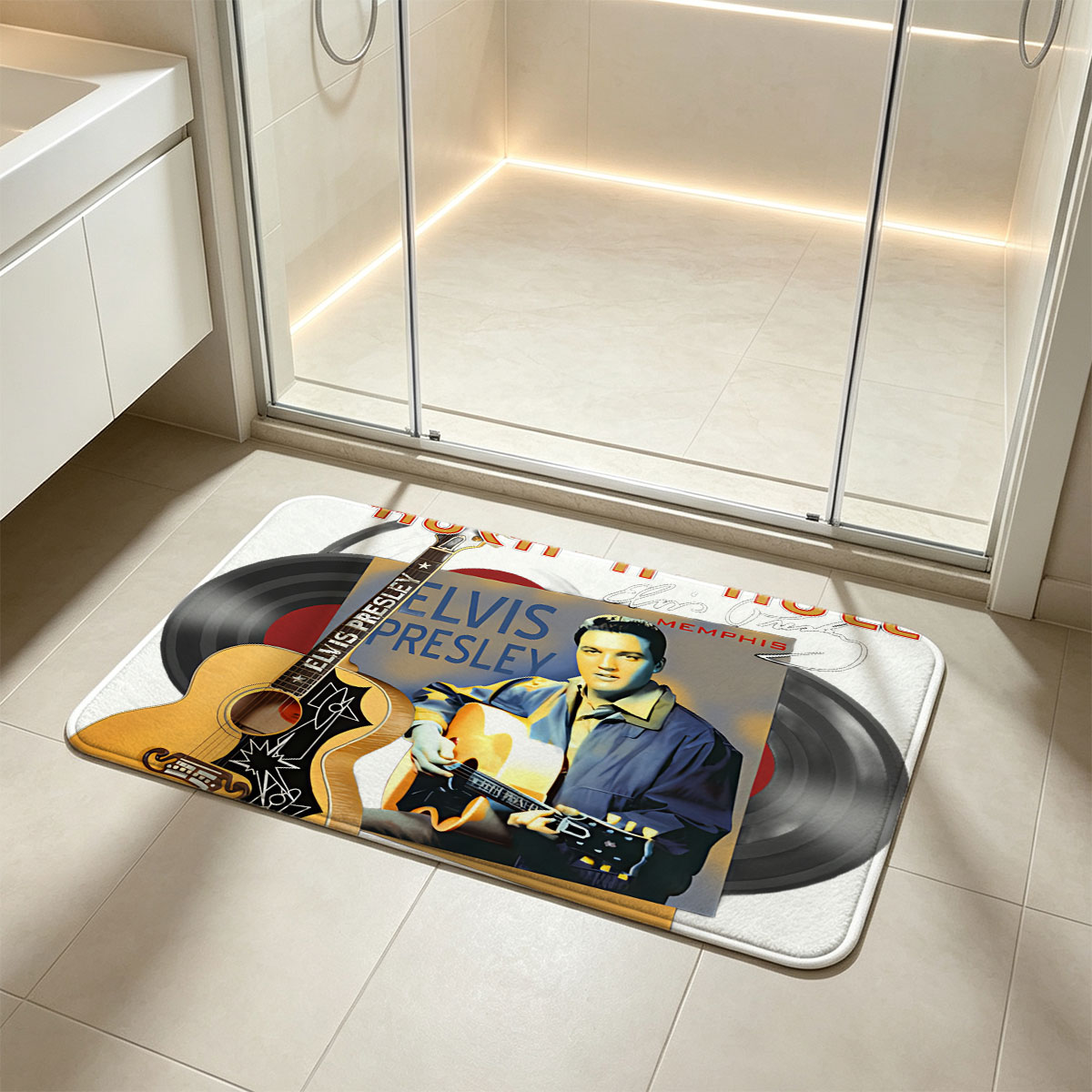 Elvis Presley: The King of Rock-N-Roll at Graceland, Memphis, Tennessee - Flannel floor mat