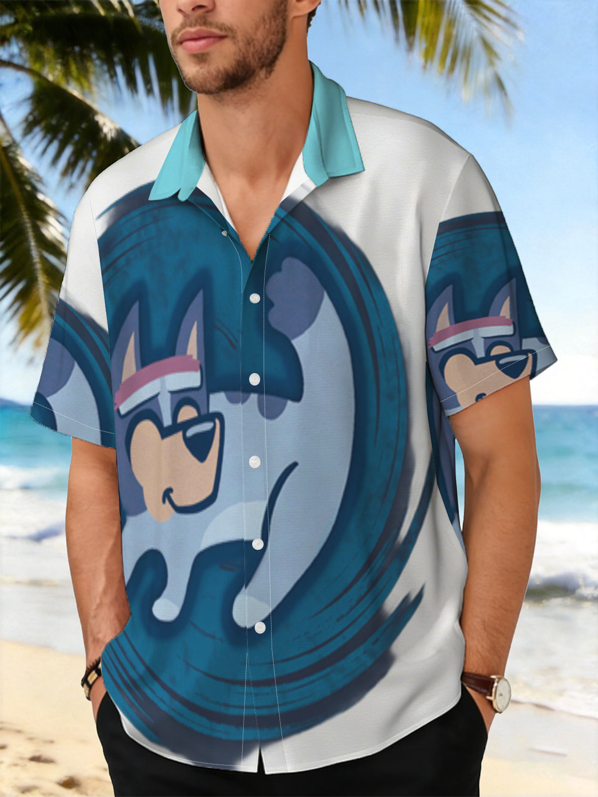 Bluey in a Swirling Blue Circle -  Shirt