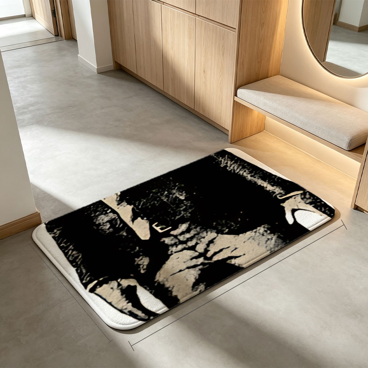 Boombox Head Man in Suit - Flannel floor mat