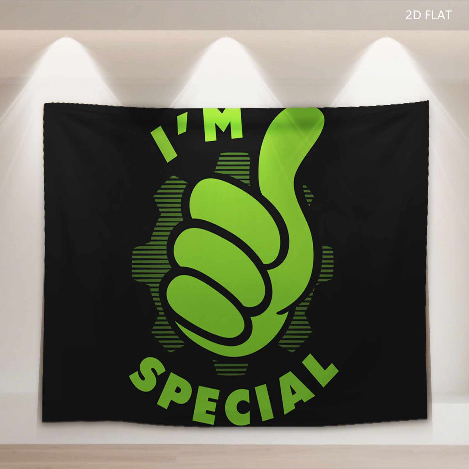 I'M SPECIAL - Green Thumbs Up Gesture Design - Tapestry