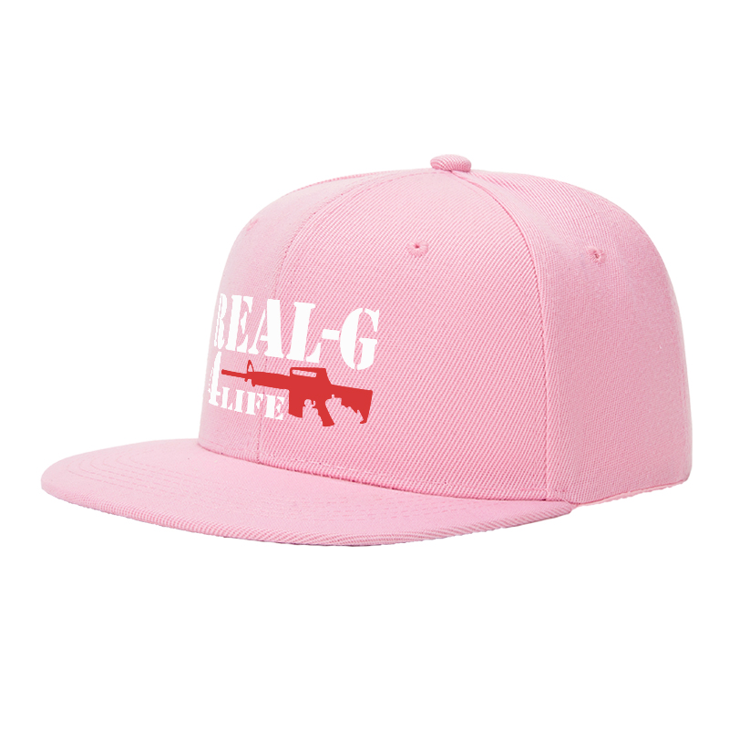 Flat Brim Baseball Cap Real G 4 Life Gun Graphic Streetwear Underground Skate Style for Basketball Court Urban Street Skate Park Hip Hop Riders and Rap Artists