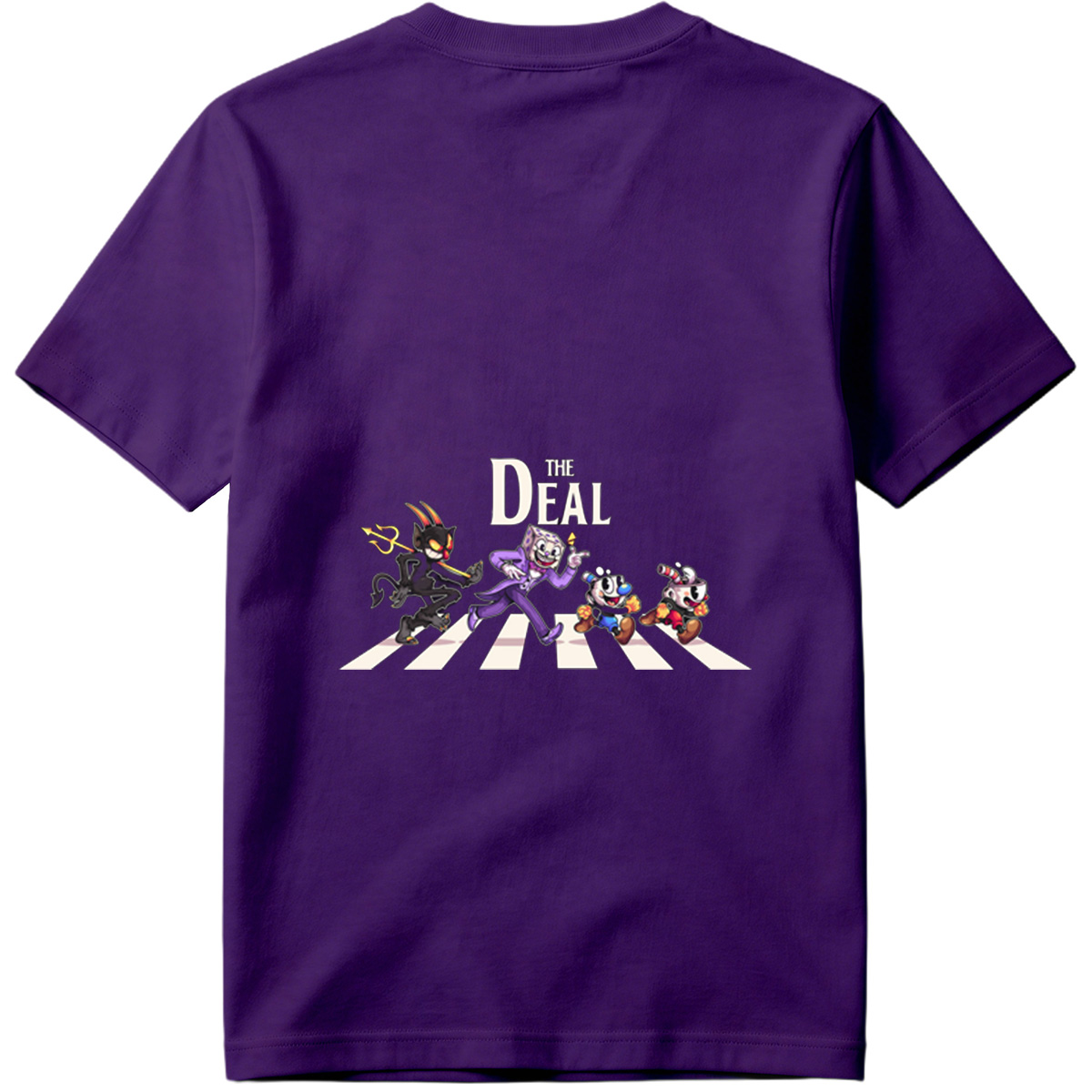 Cuphead, The Devil, and Mugman Crossing the Street – 
