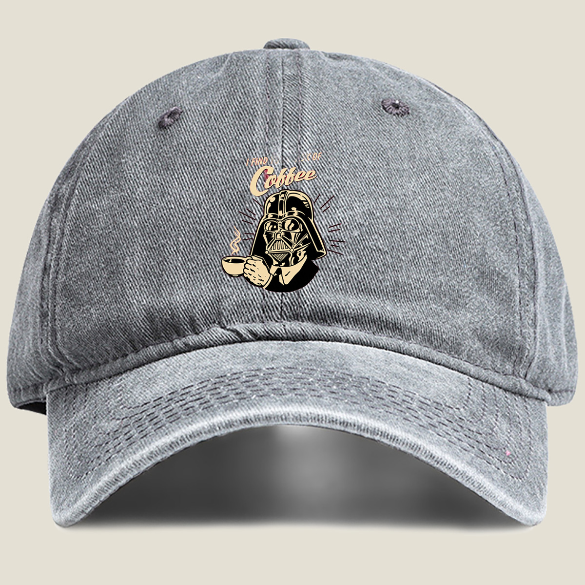 Darth Vader Coffee Poster - Washed Denim - Baseball Cap