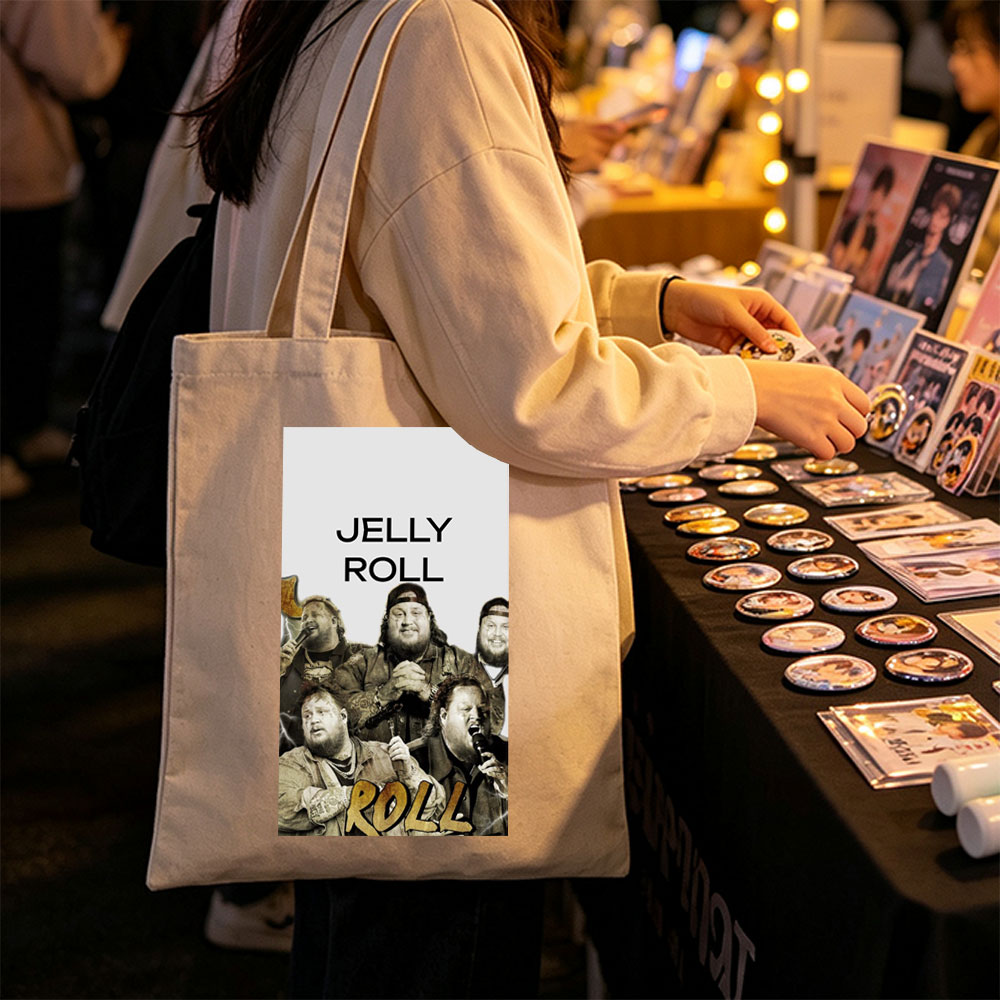 Jelly Roll Band Performing Live with Microphones and Dynamic Energy - Canvas tote bags