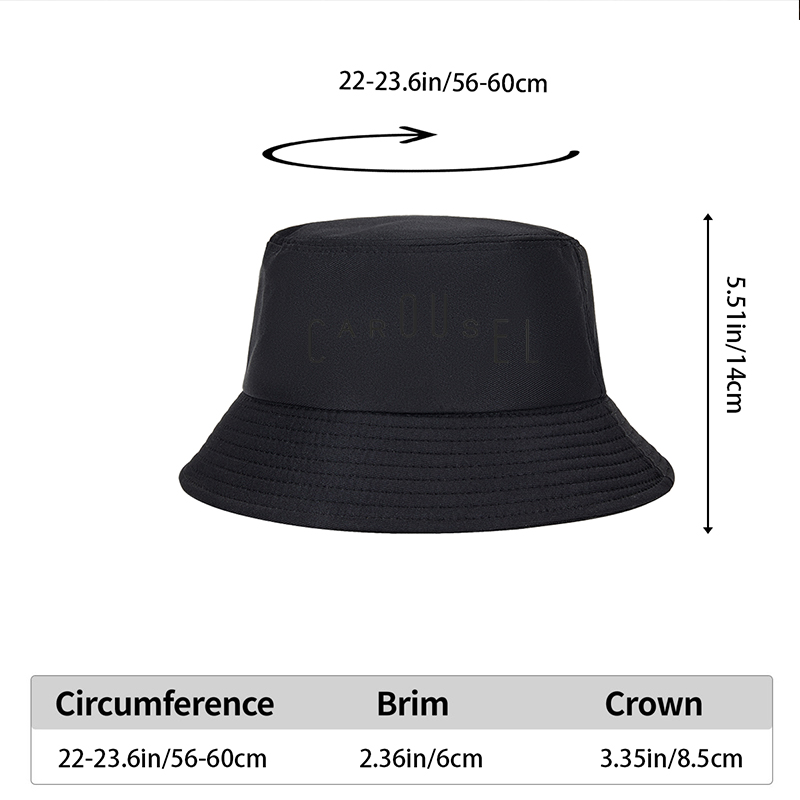 Unisex Bucket Hat with Carousel Print Design - Classic Cotton Fisherman Hat for Outdoor Activities, Travel, and Casual Wear - Perfect for Adults Seeking Stylish Sun Protection and Comfortable Fit