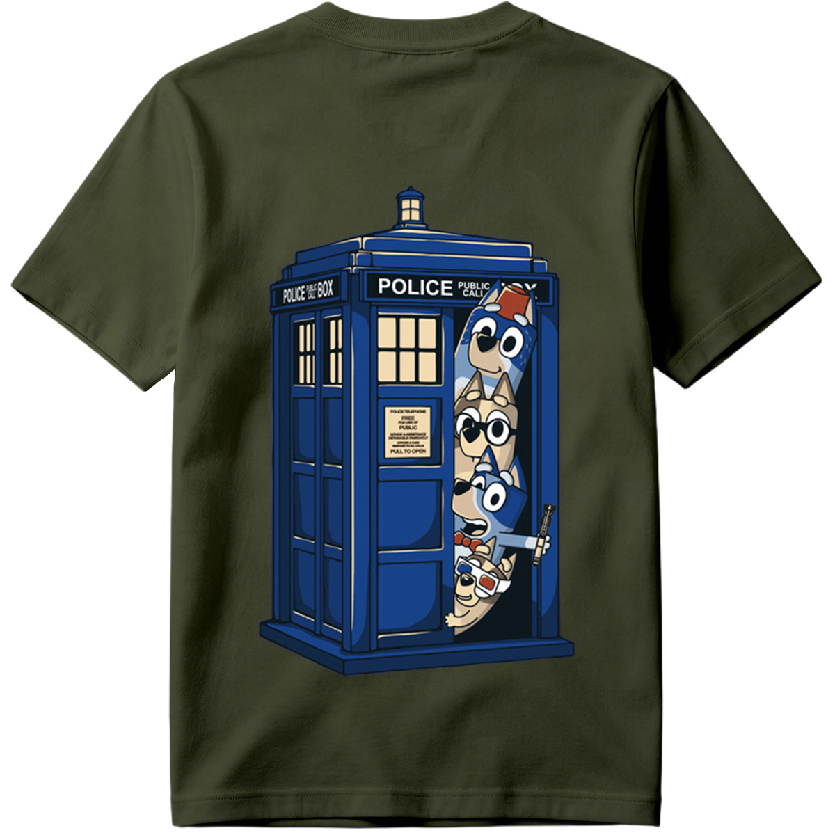 Bluey and Family in the TARDIS - Tee