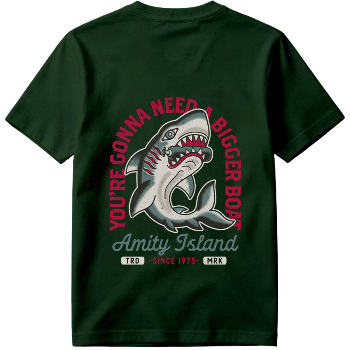 Jaws - Amity Island Shark Design - Tee