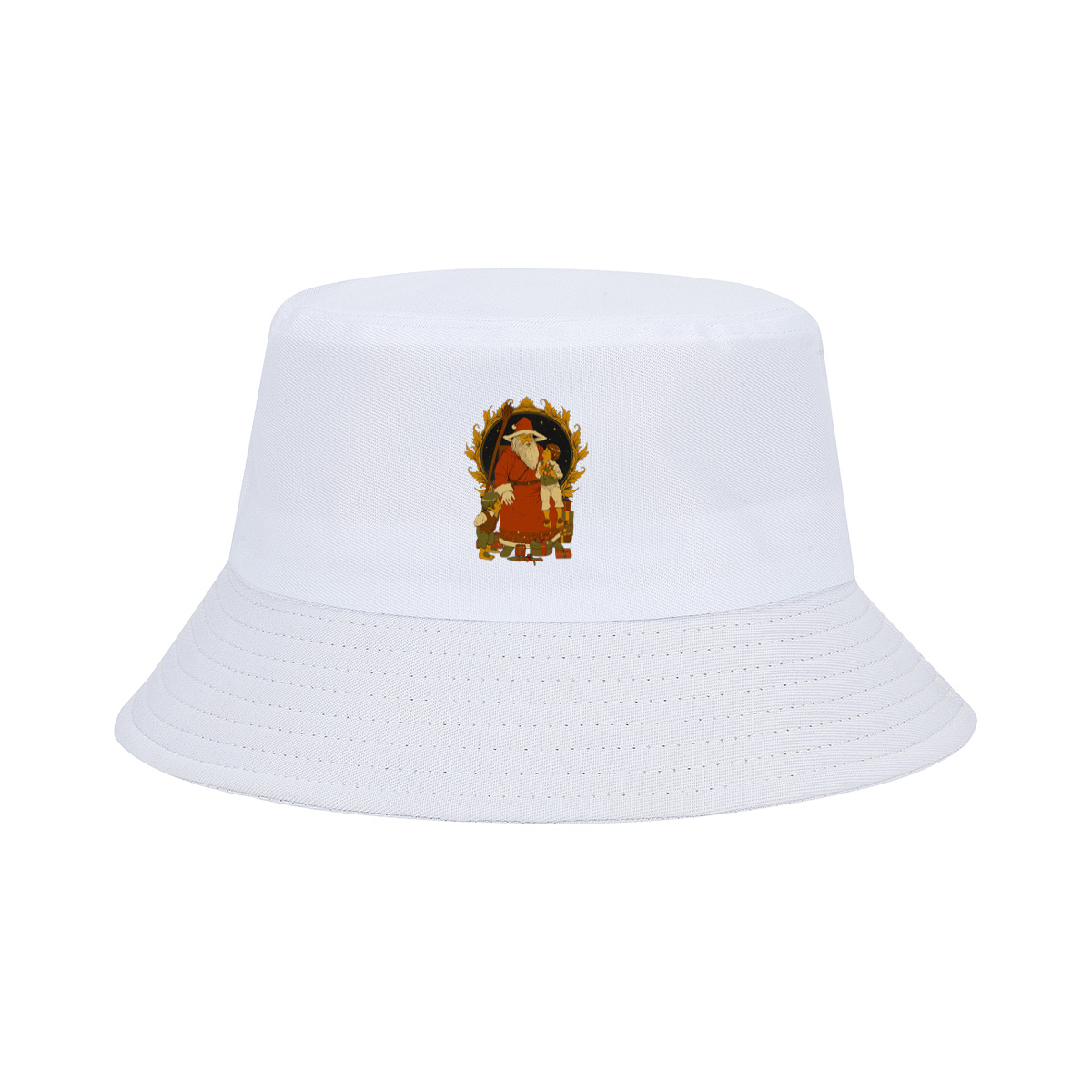 Santa Claus with Children and Gifts - Fisherman's Hat