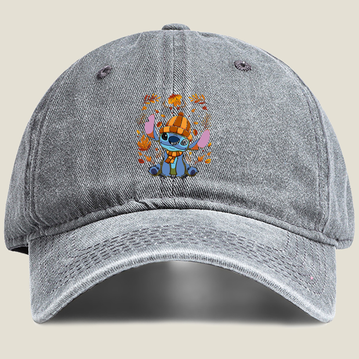 Stitch Autumn Adventure - Washed Denim - Baseball Cap