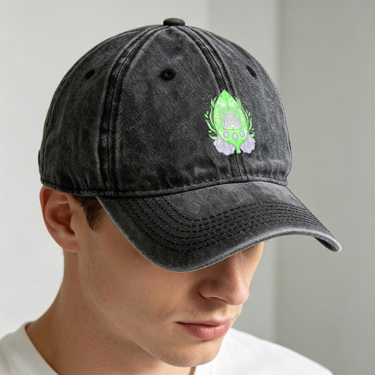 Totoro Tamagotchi Level Up - Washed Denim - Baseball Cap