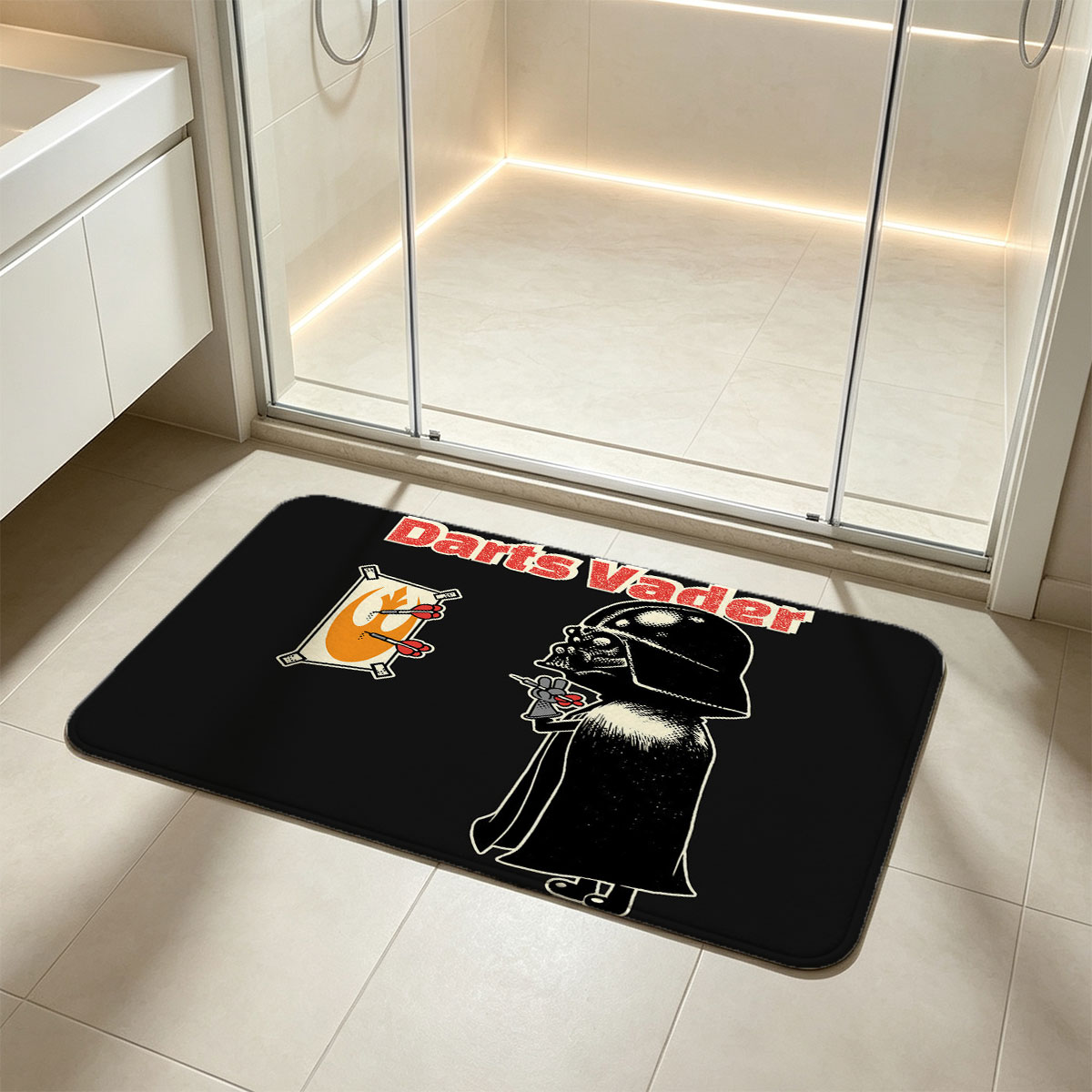 Darth Vader Playing Darts with Rebel Target - Flannel floor mat