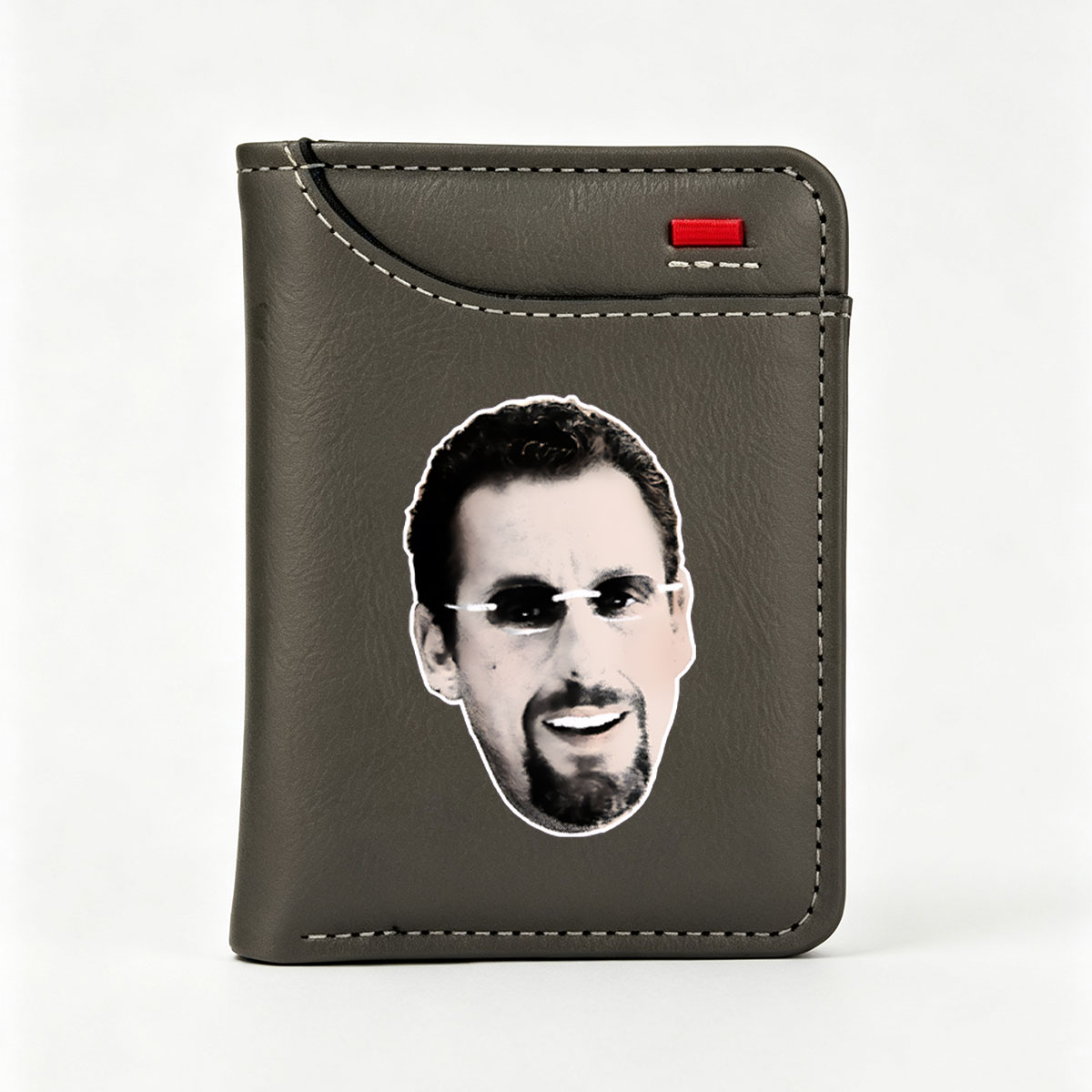 Man with Sunglasses and Beard, Smiling Portrait - Vertical Style Wallet
