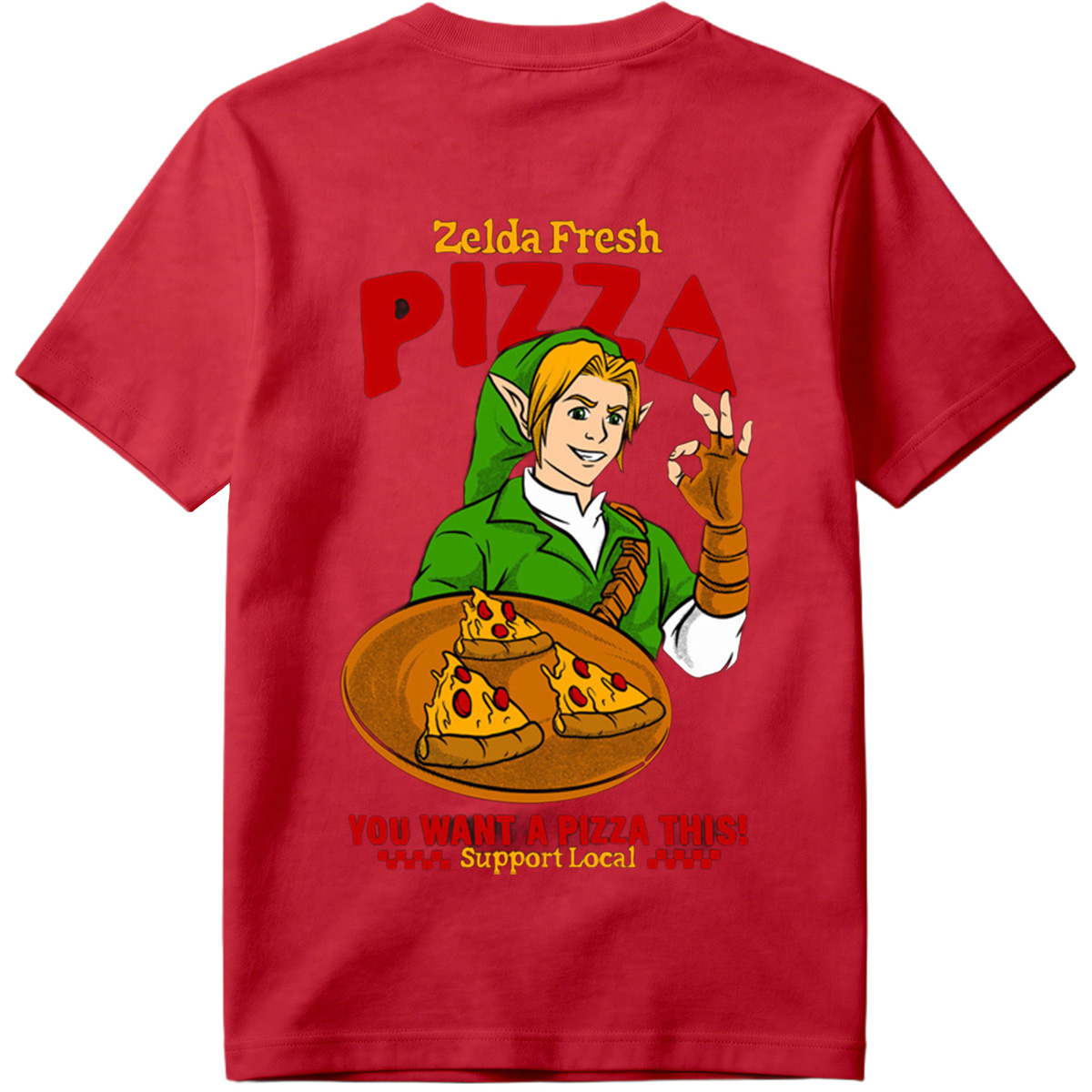Zelda Fresh Pizza: Link Serves Pizza with a Smile - Tee