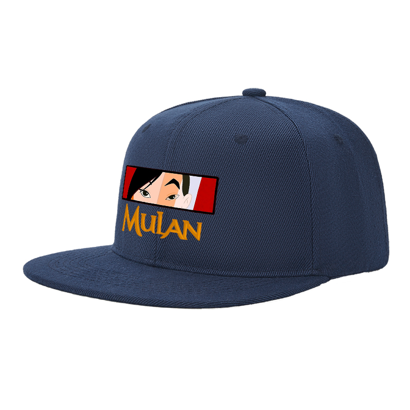 Flat Brim Baseball Cap Mulan Face Graphic Streetwear Underground Skate Style for Basketball Court Skate Park Urban Scene Skaters Rappers Streetwear Enthusiasts