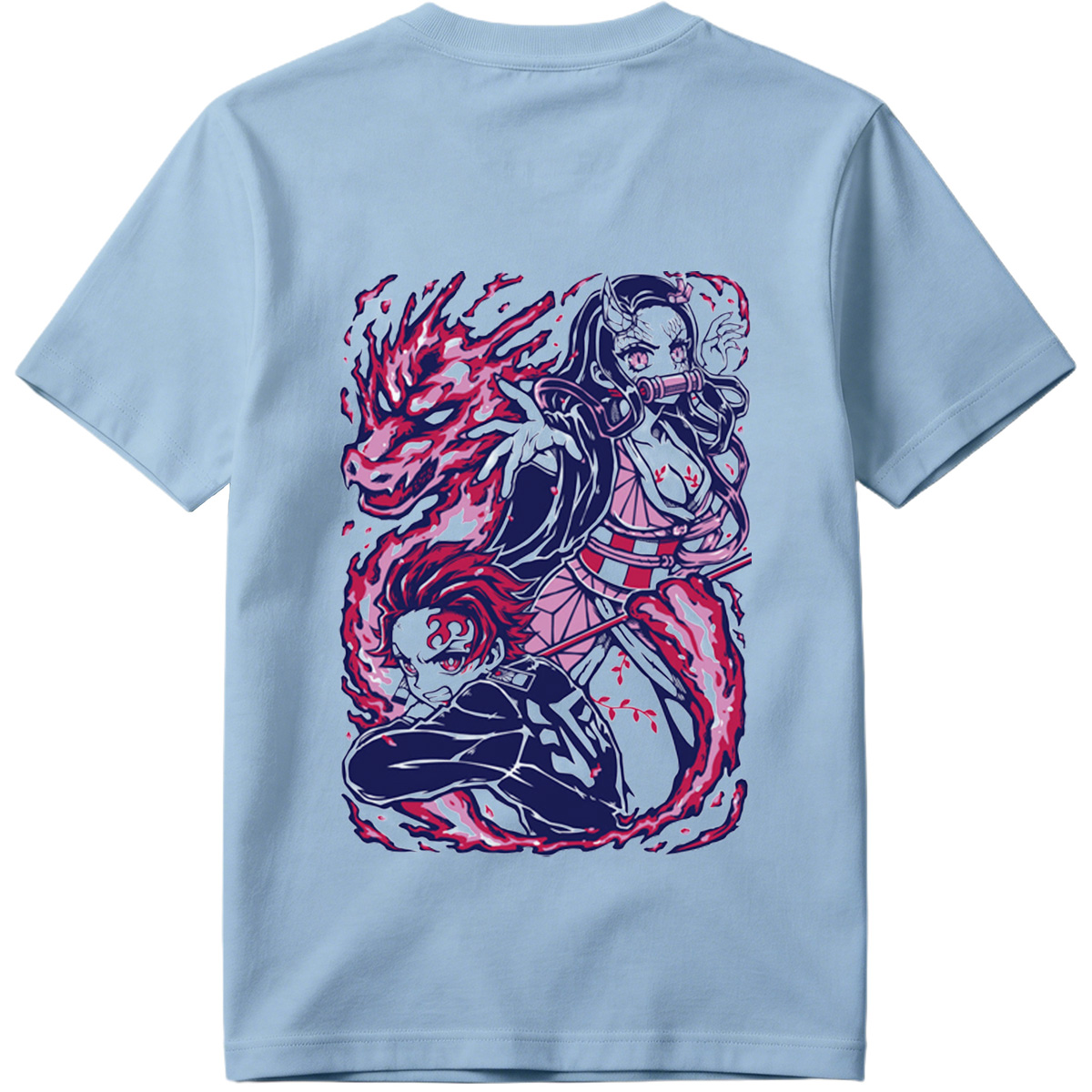 Demon Slayer: Kimetsu no Yaiba - Nezuko Kamado and Tanjiro Kamado with Flame Breathing - Tee