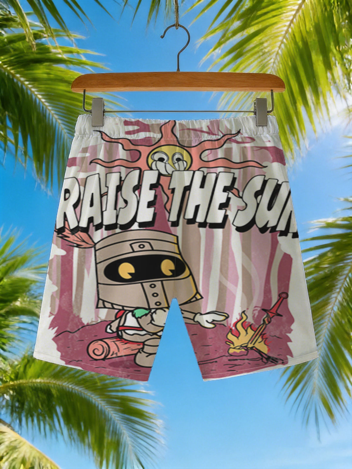 Praise the Sun: Knight with Fire and Sword -  Beach shorts