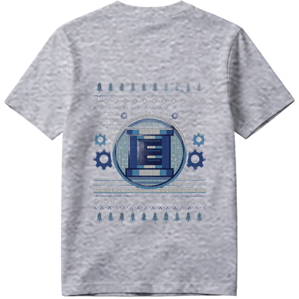 Pixel Winter Emblem: Column & Gears Holiday Design - Tee