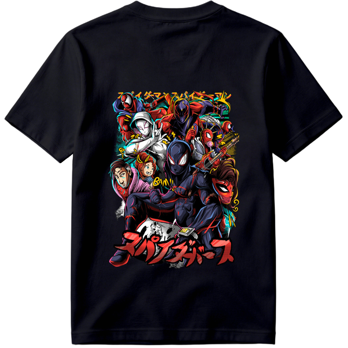 Spider-Verse: Miles Morales, Gwen Stacy, Peter Parker, and the Spider-Family - Tee