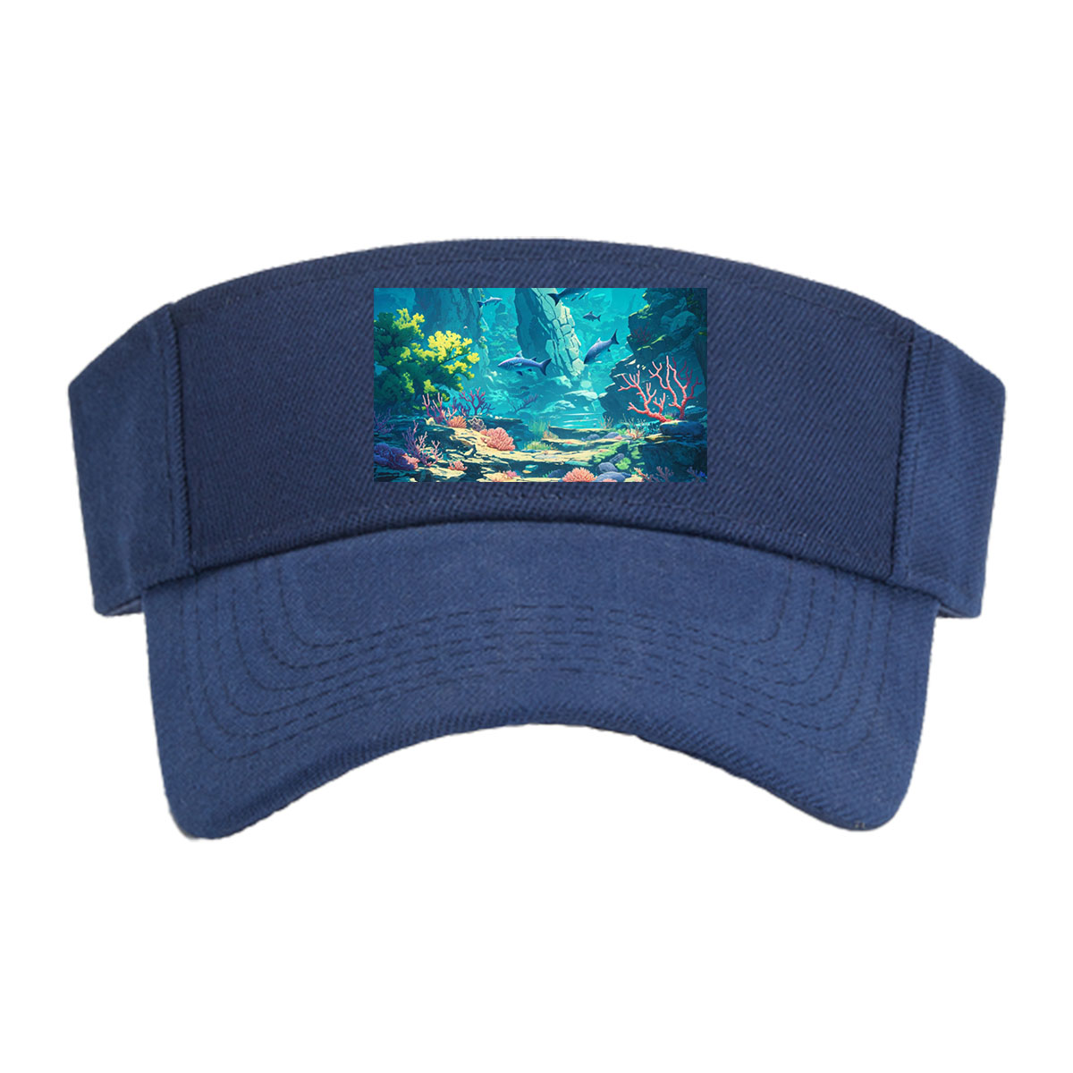 Underwater Paradise with Colorful Coral and Swimming Fish -  Visor cap