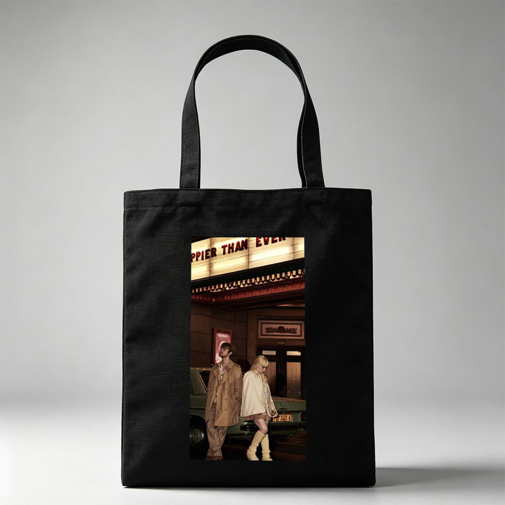 Marilyn Manson and Courtney Love in a Vintage Theater Scene with Retro Fashion and Classic Car - Canvas tote bags