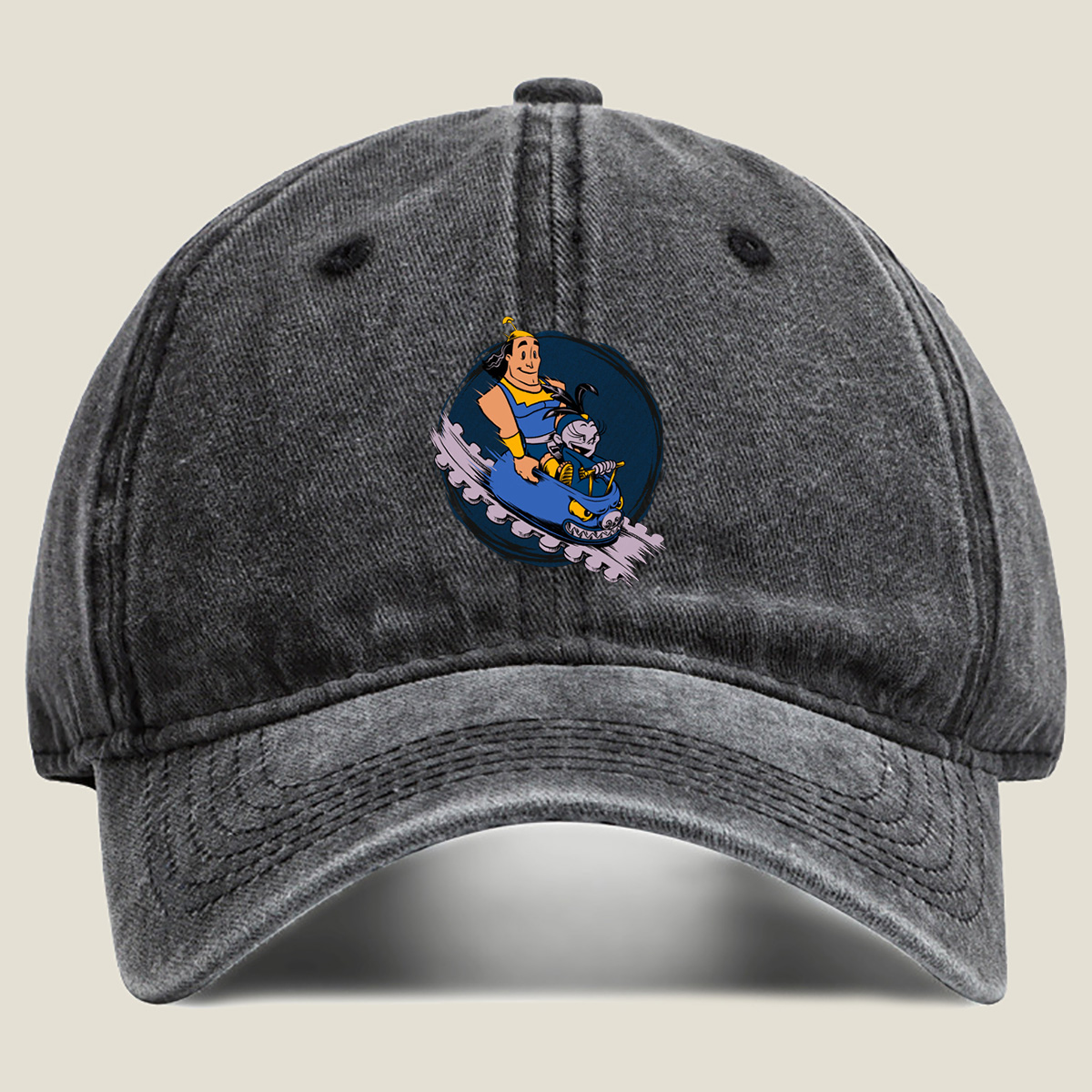He-Man and Orko Racing in a Monster Cart - Washed Denim - Baseball Cap