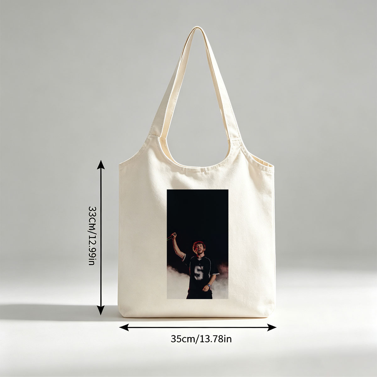 Lauv Performing on Stage with Microphone in Hand - Canvas shoulder bags/