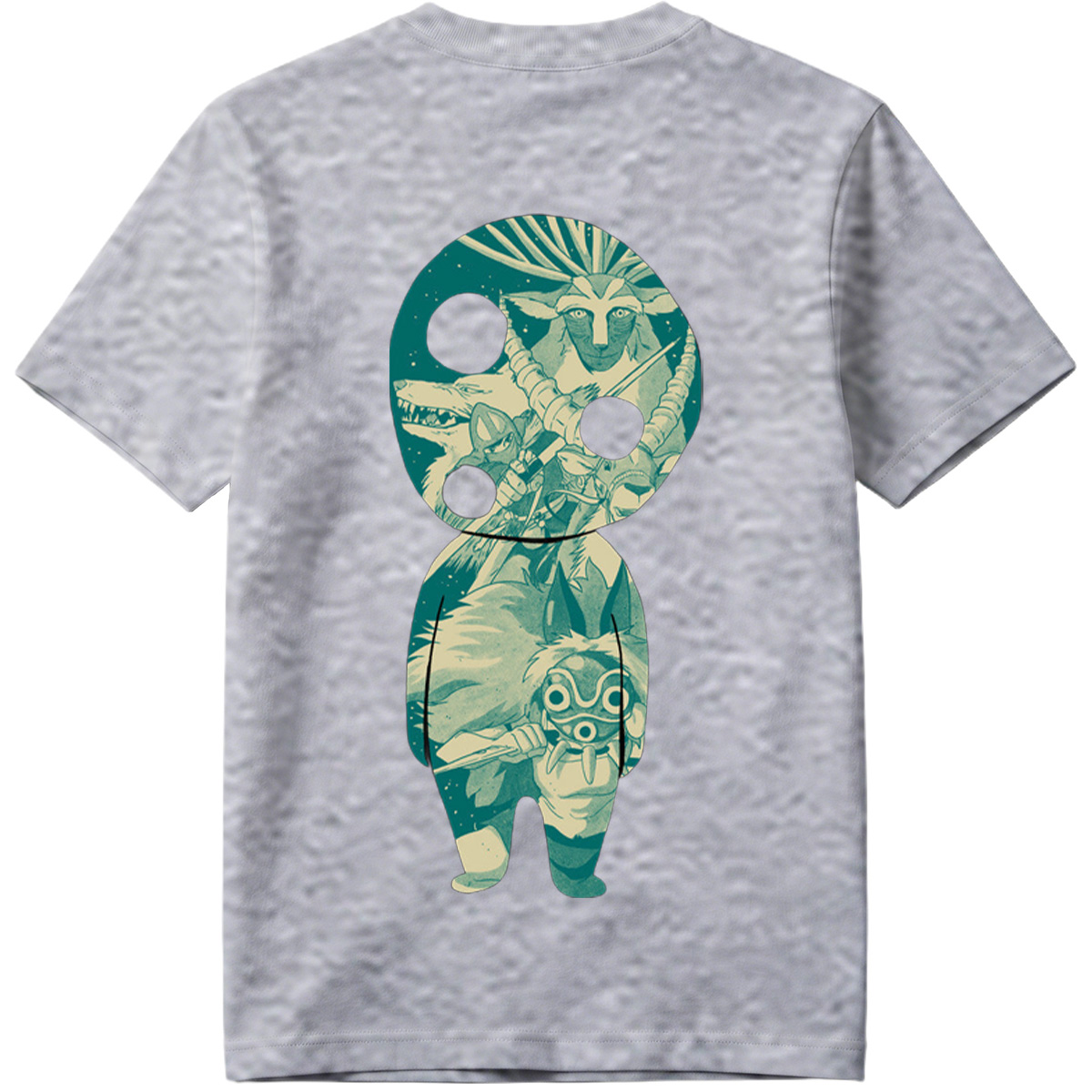 Princess Mononoke: San and Moro in a Stylized Figure - Tee