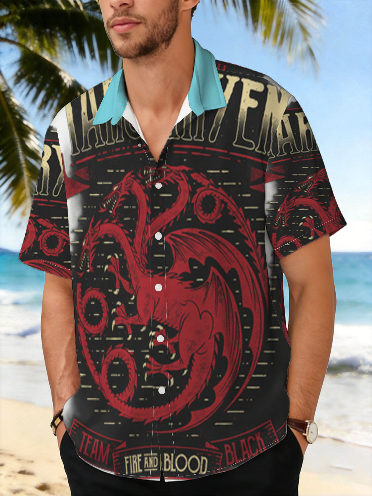 House Targaryen - Fire and Blood, Three-Headed Dragon Symbol -  Shirt