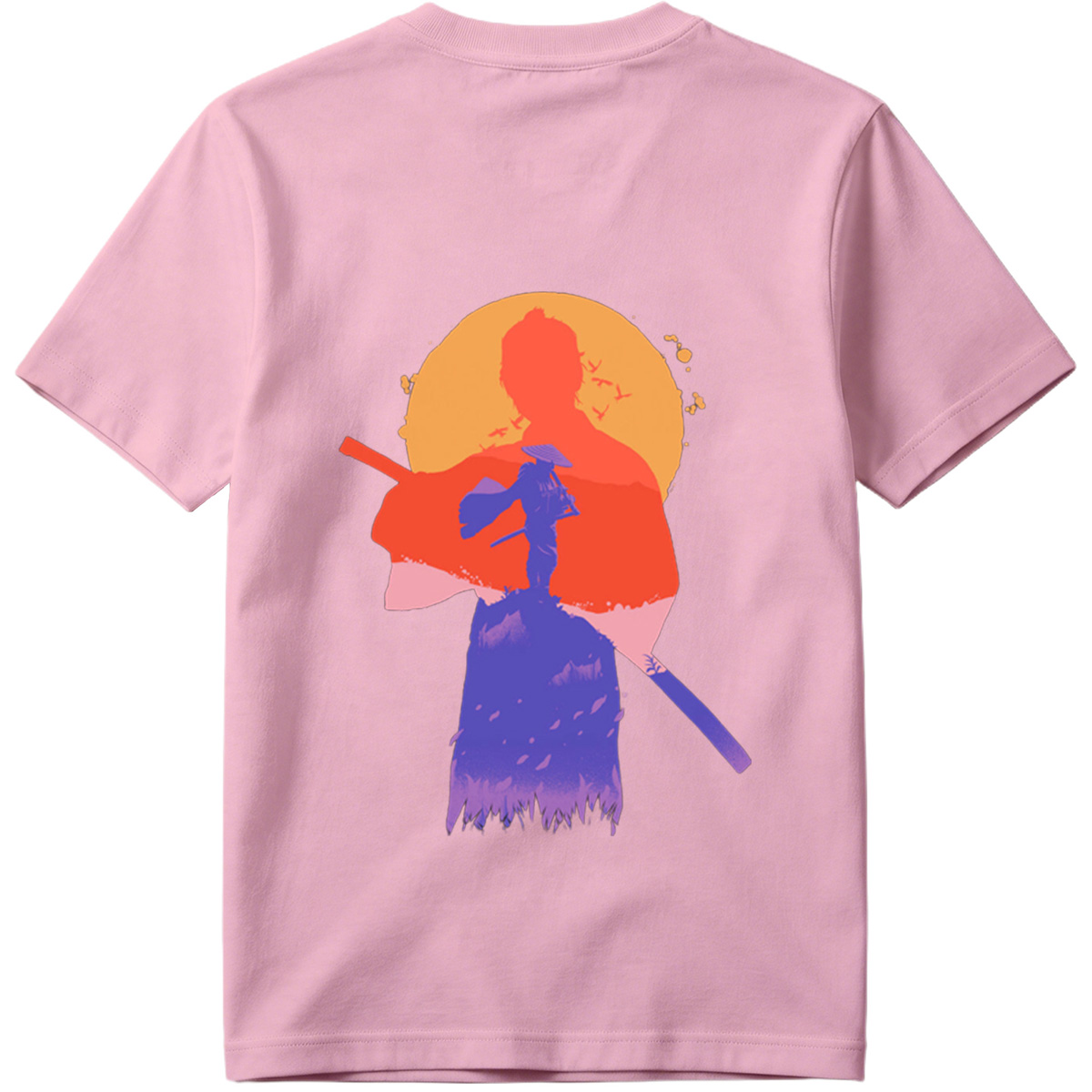 Samurai Silhouette at Sunset - Tee