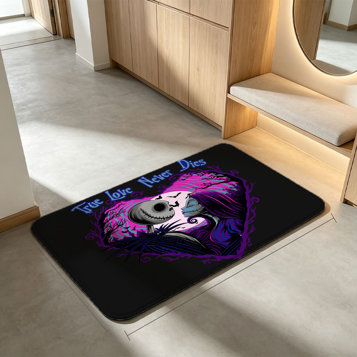 Jack Skellington and Sally: True Love Never Dies - Flannel floor mat