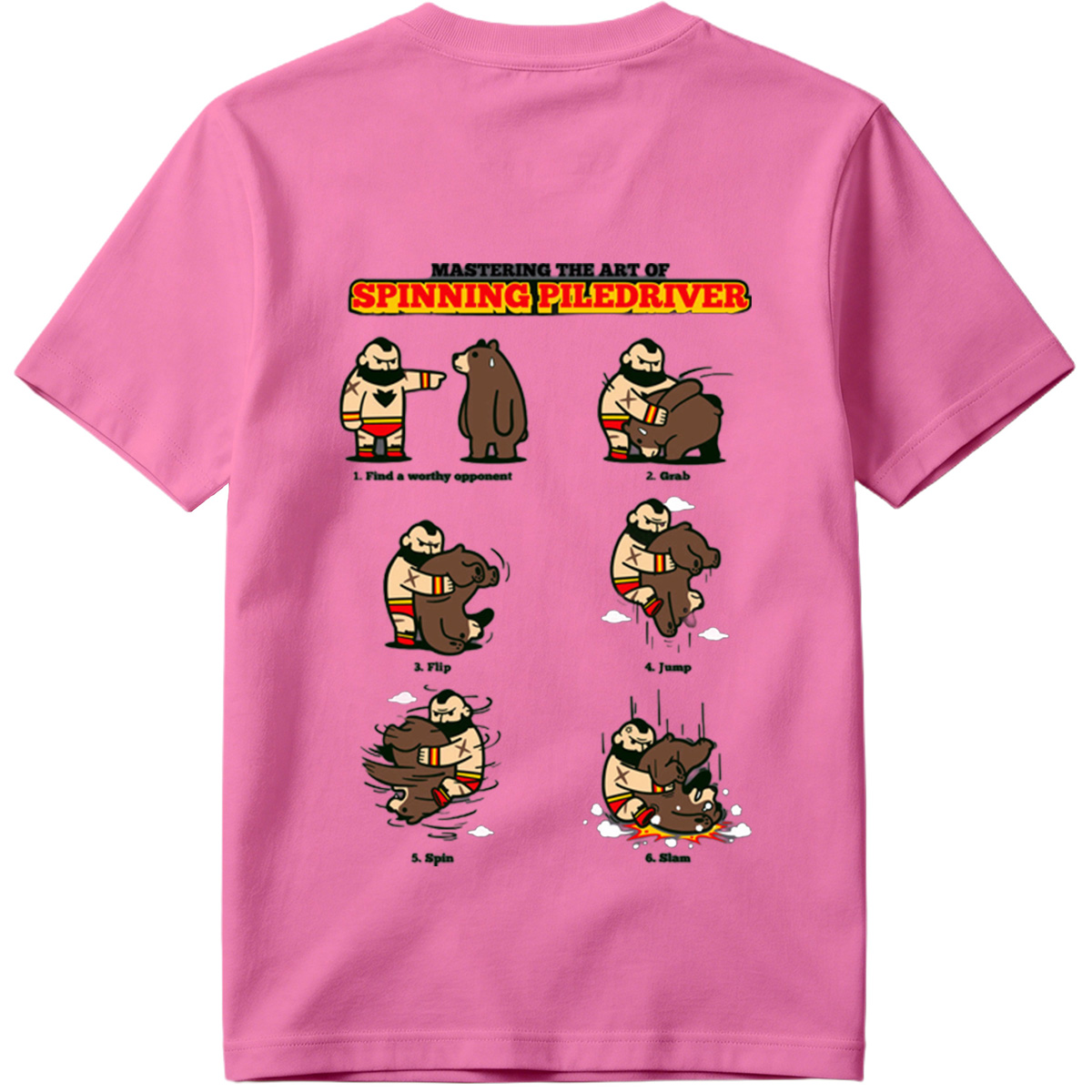Mastering the Art of Spinning Piledriver: Wrestler vs Bear - Tee