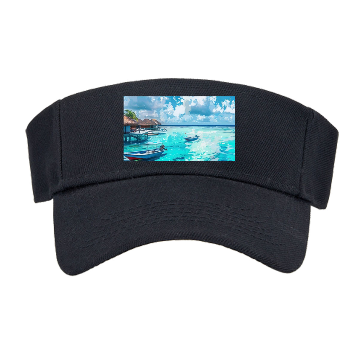 Crystal Clear Waters and Boats Under a Summer Sky -  Visor cap
