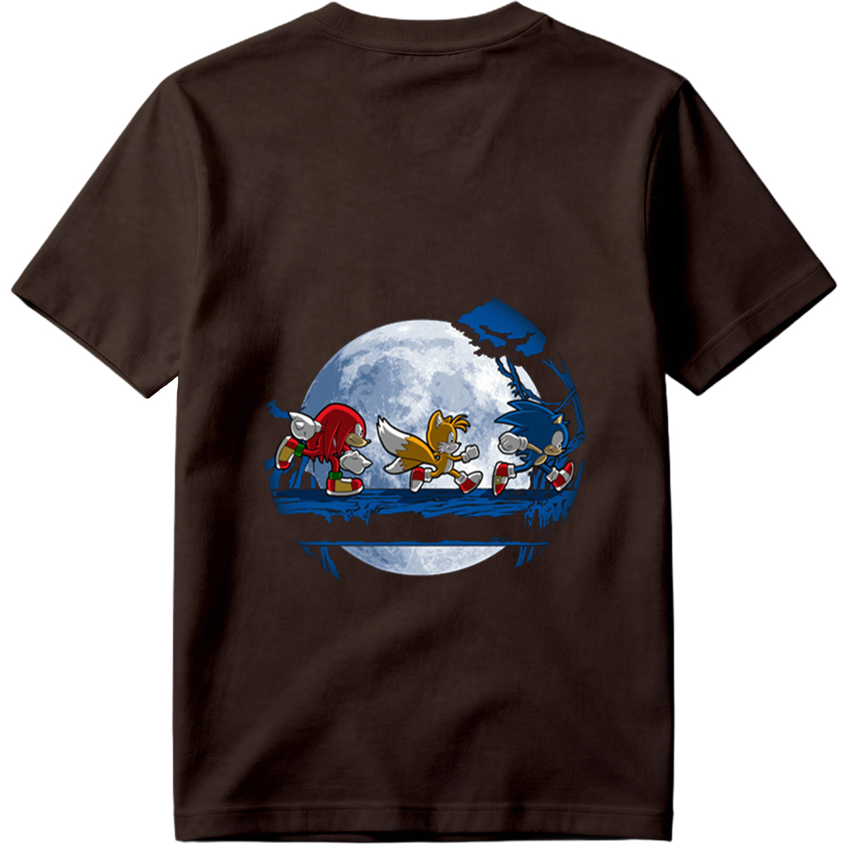 Sonic, Tails, and Knuckles Running Under the Moon - Tee