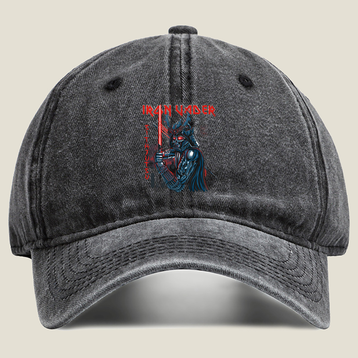Iron Vader: Darth Vader Meets Samurai - Washed Denim - Baseball Cap
