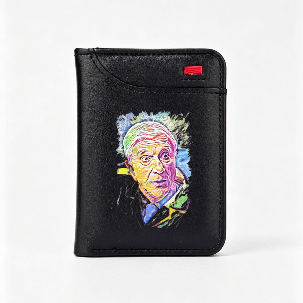Colorful Portrait of an Elderly Man in a Suit and Tie - Vertical Style Wallet