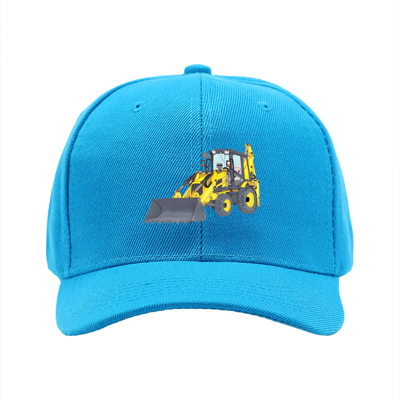 1pc New Baseball Cap with Yellow Excavator Print and Bold Text Design Unisex Adjustable Hat for Outdoor Work and Leisure Activities Suitable for Adults Who Love Construction Machinery and Heavy Equipment Themes