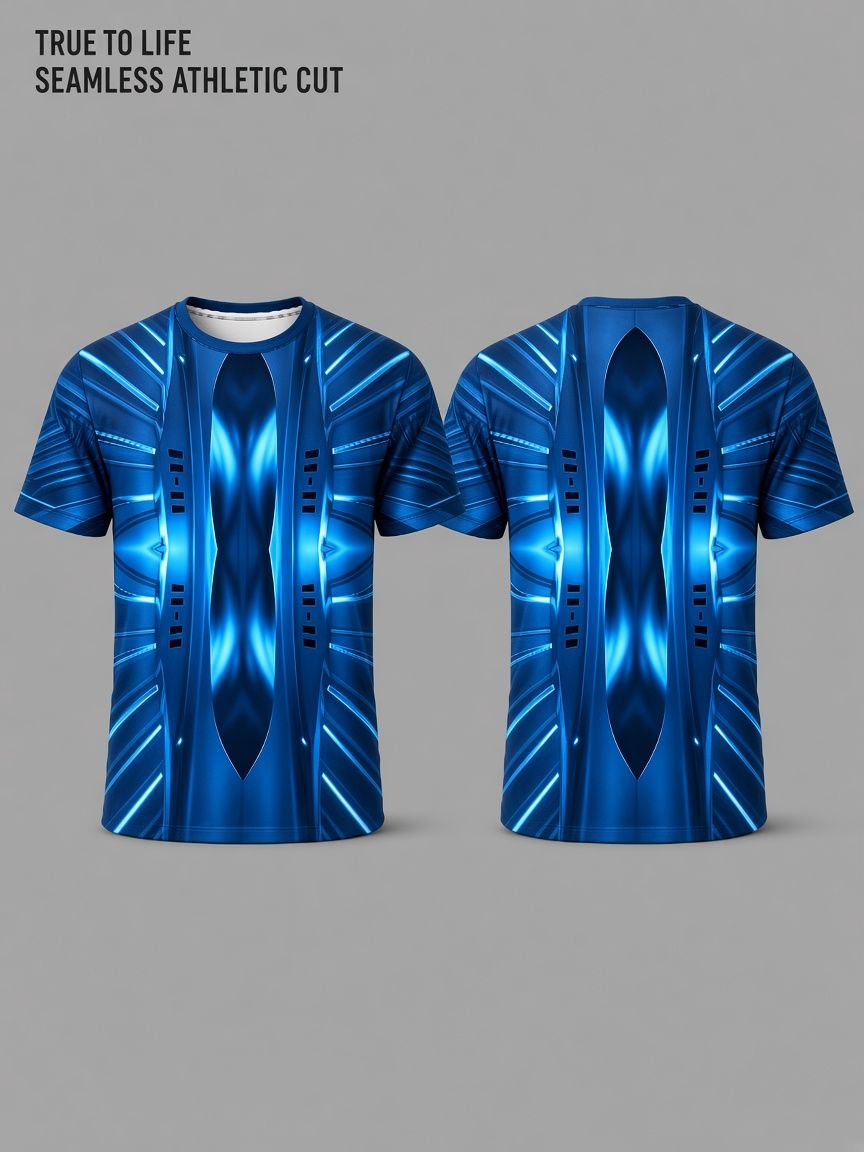 Cyber Armor 3D Optical Illusion Graphic Tee Breathable Athletic Mesh T-Shirt Casual and Sports Wear