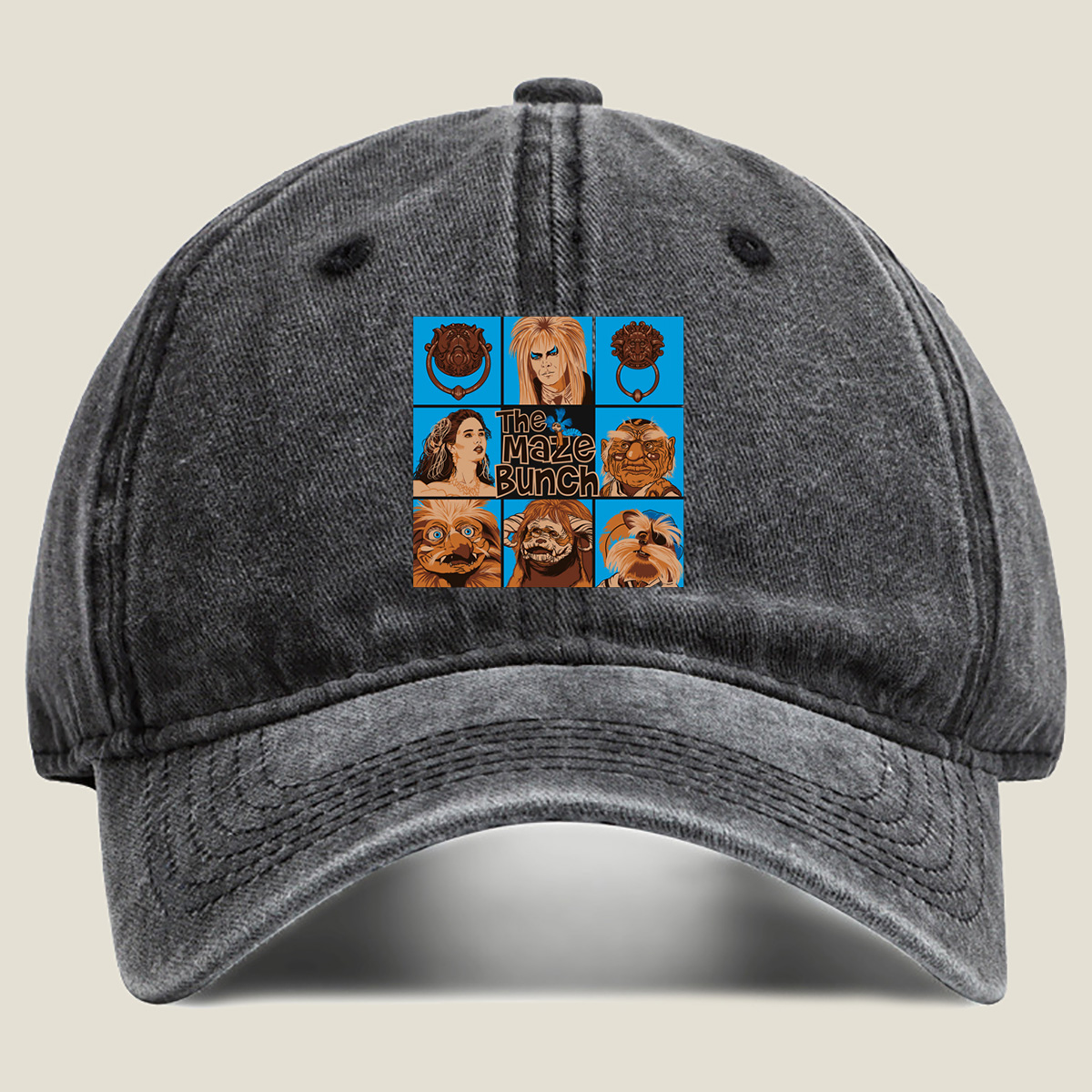 The Maze Bunch: Characters from Labyrinth - Washed Denim - Baseball Cap
