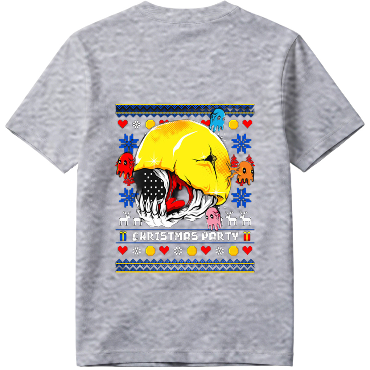Pac-Man Christmas Party with Ghosts - Tee