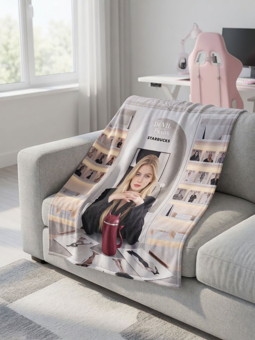 Custom Photo Blanket Personalized Portrait Flannel Throw, Ultra Soft Anti-Pilling Fleece Bed Cover, Ideal Unique Gift