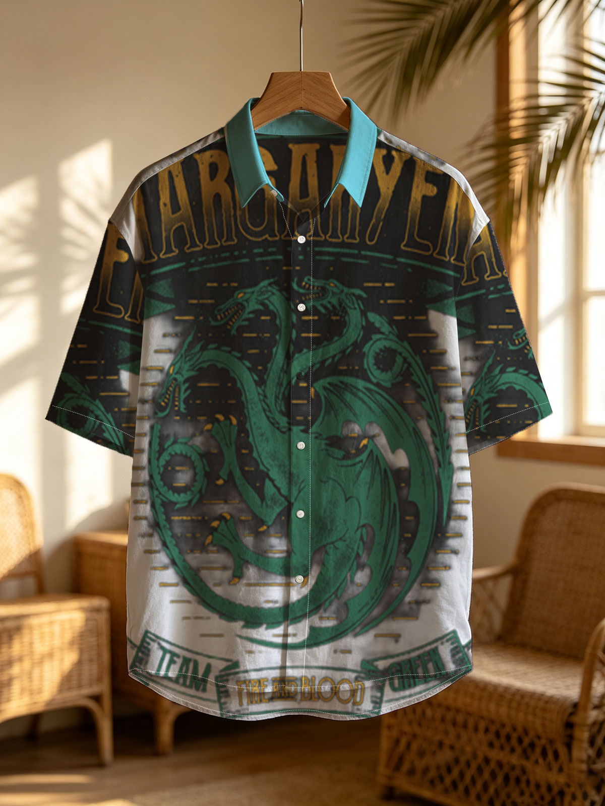 House Targaryen: Three-Headed Dragon, Fire and Blood, Team Green -  Shirt