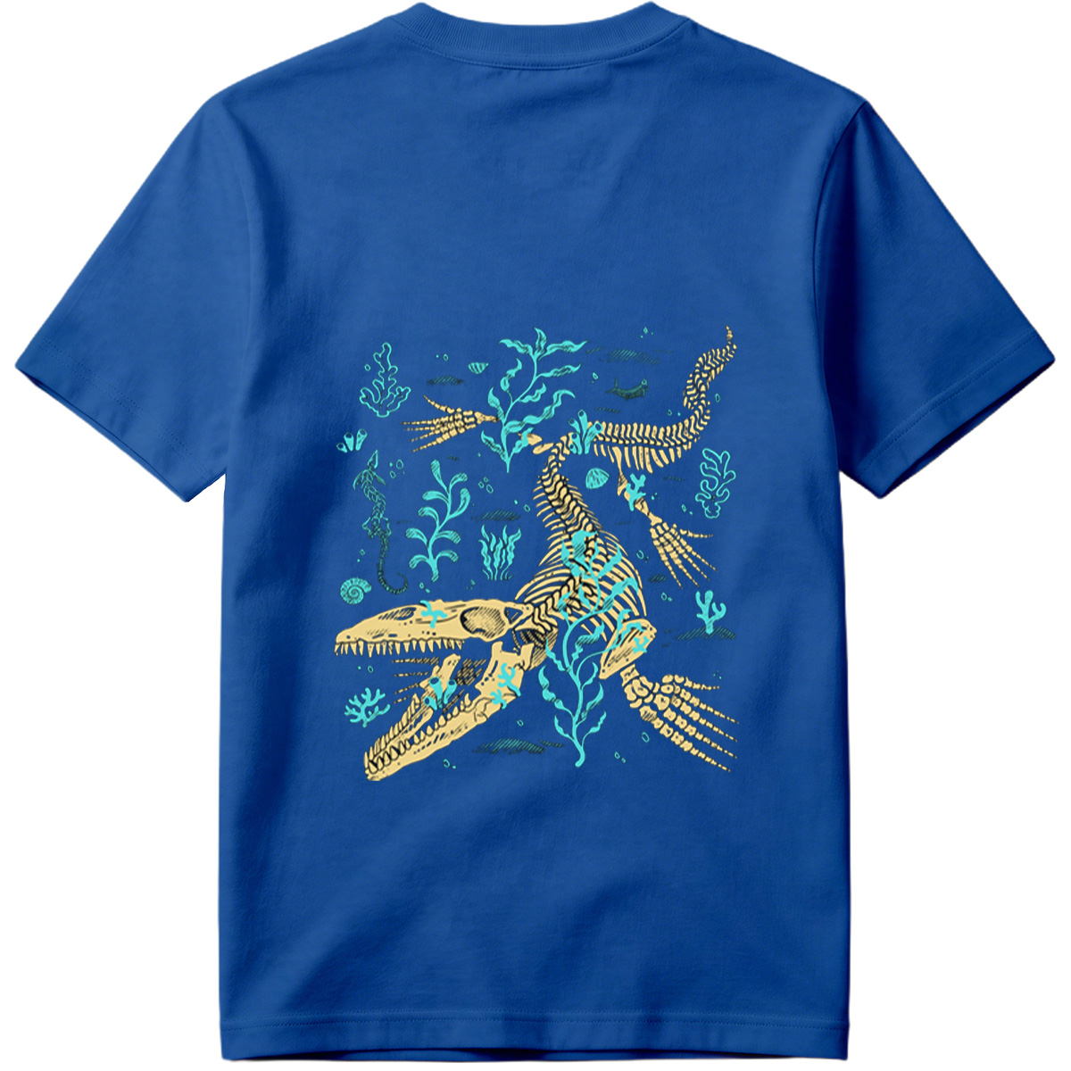 Mosasaurus Skeleton in Ocean Depths - Tee