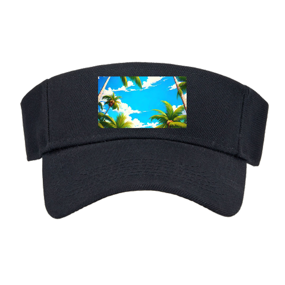 Tropical Beach with Palm Trees and Blue Sky -  Visor cap